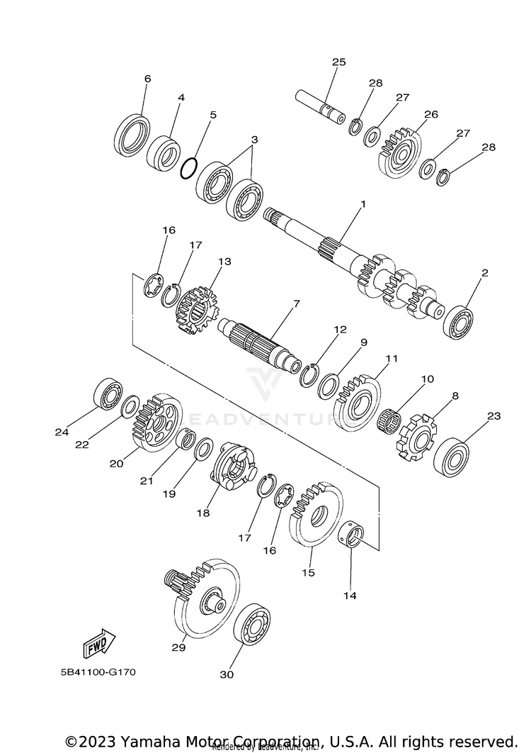 Transmission RHINO 700 FI  SPECIA - YXR7FSEYB - 2009 Schematic