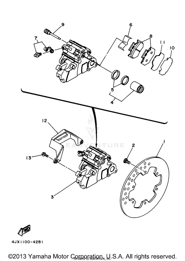 Rear Brake Caliper Schematic