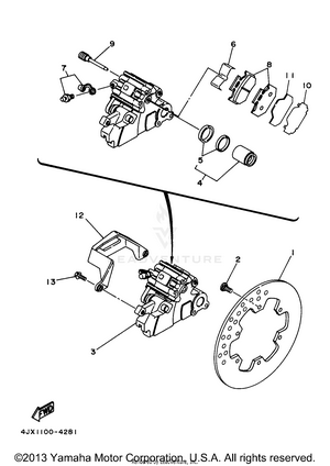 Rear Brake Caliper Schematic