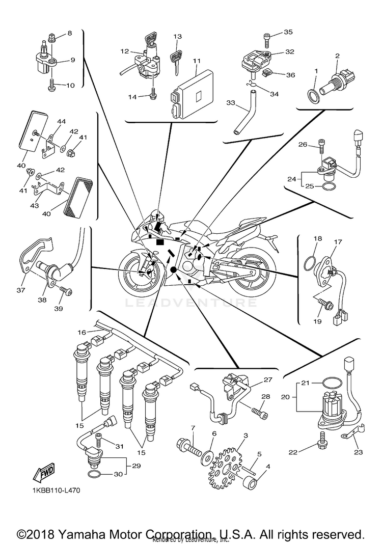 Electrical 1 YZFR1 - YZFR1DCG - 2013 Schematic