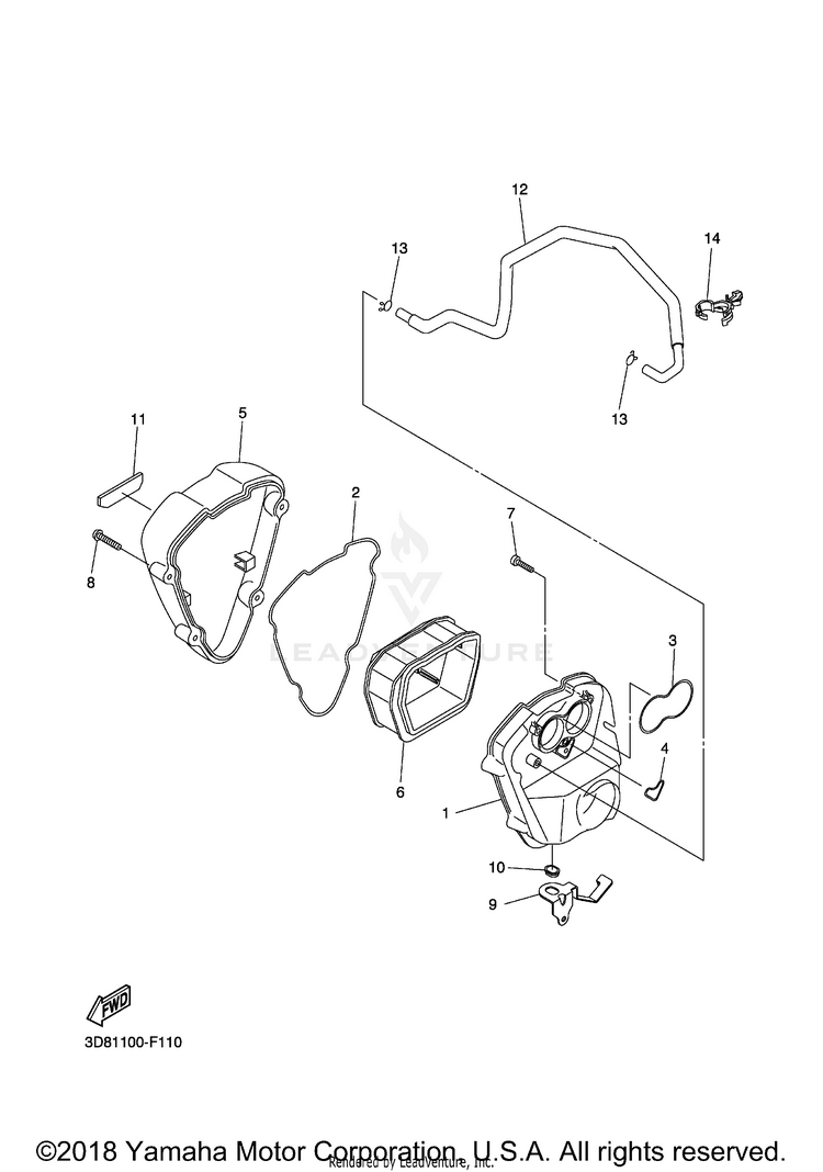 Intake 2 V STAR 1300 TOURER - XVS13CTXB - 2008 Schematic
