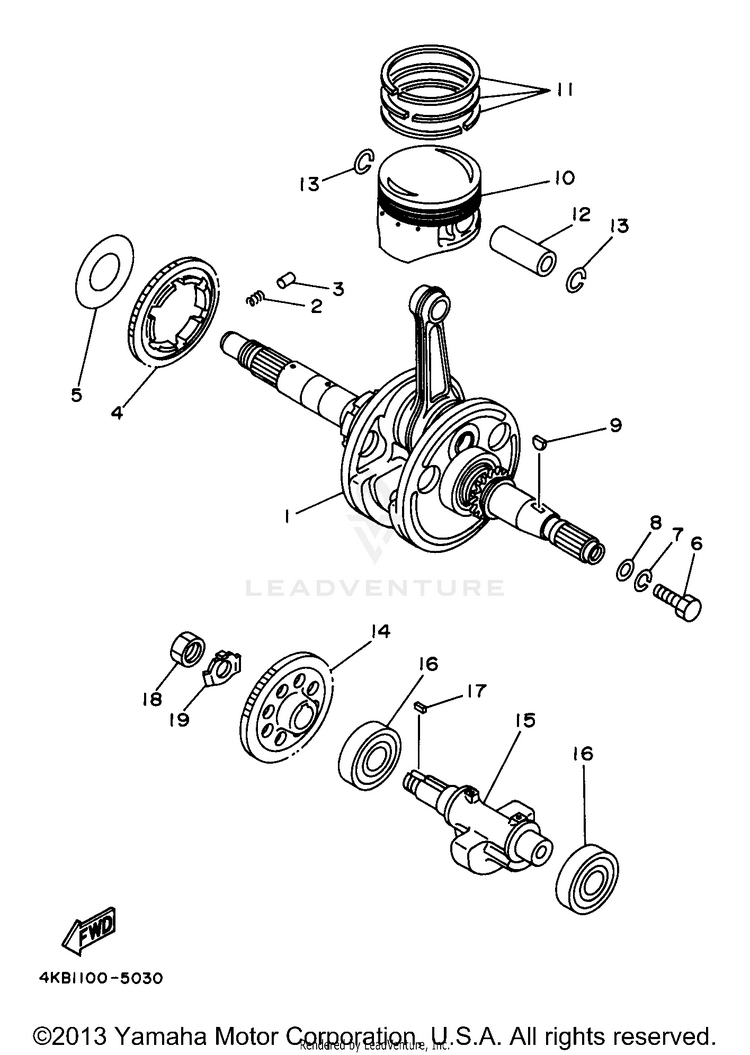 Crankshaft - Piston Schematic