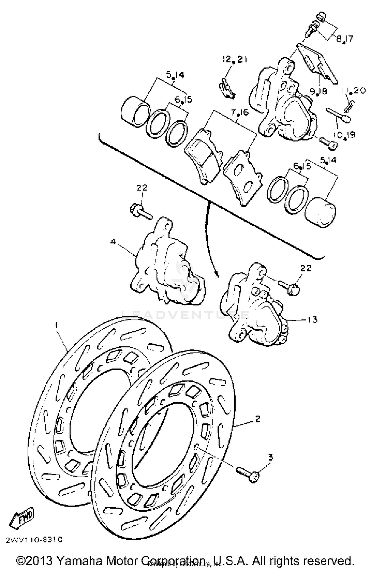 Front Brake Caliper Schematic