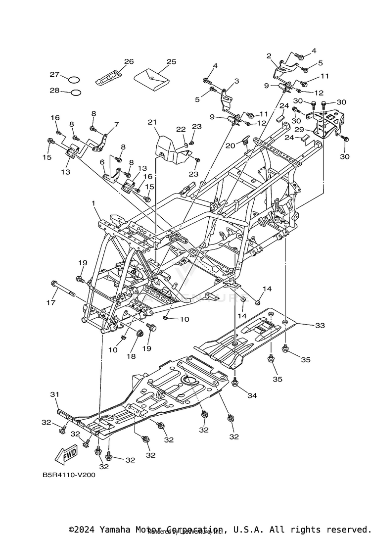 Frame KODIAK 450 EPS HUNTE - YFM45KPHMH - 2021 Schematic