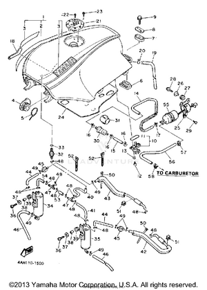 Fuel Tank California Model Only Schematic