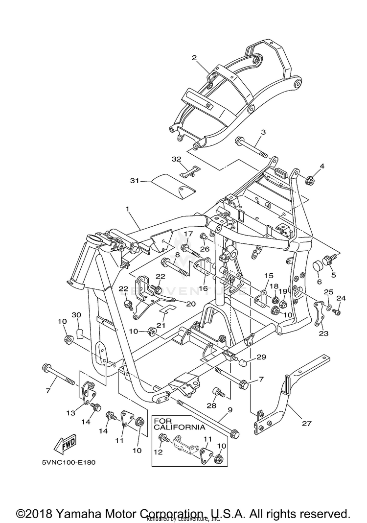 Frame ROAD STAR CA - XV17AWWC - 2007 Schematic