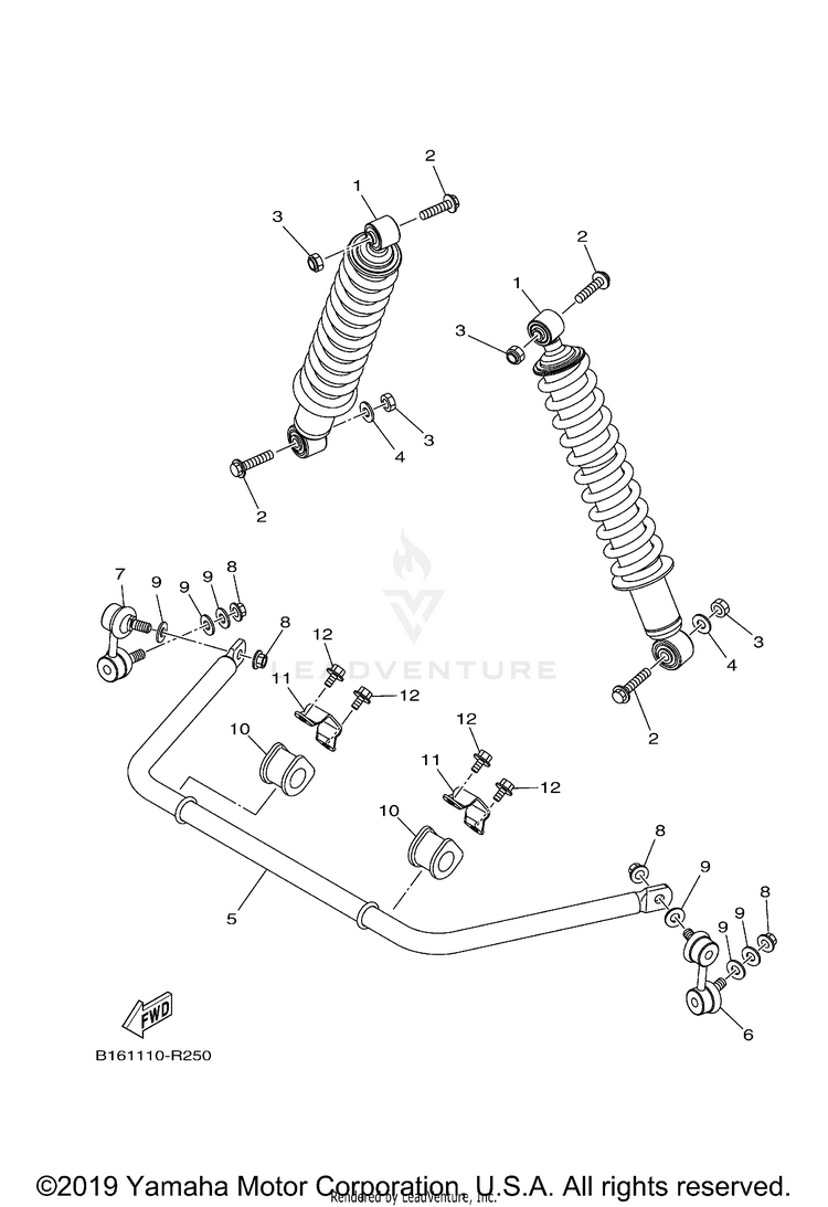 Rear Suspension KODIAK 700 - YFM70KDXJG - 2018 Schematic