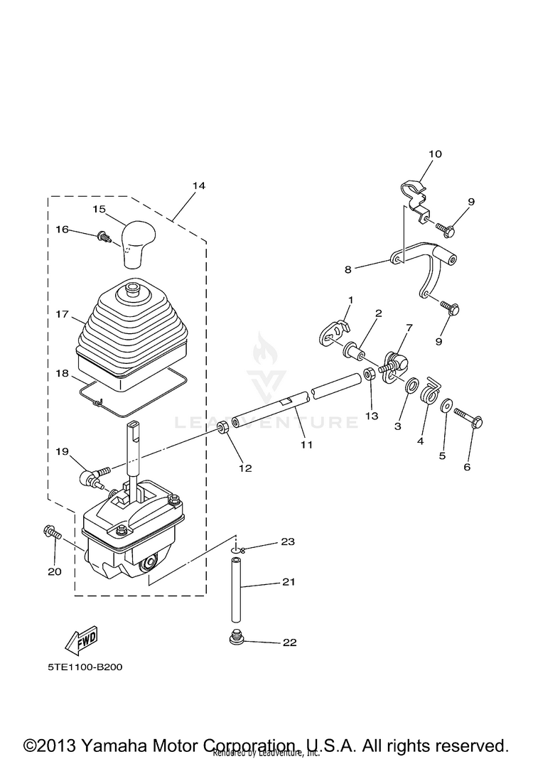 Shift Shaft KODIAK 400 4WD - YFM400FAR - 2003 Schematic