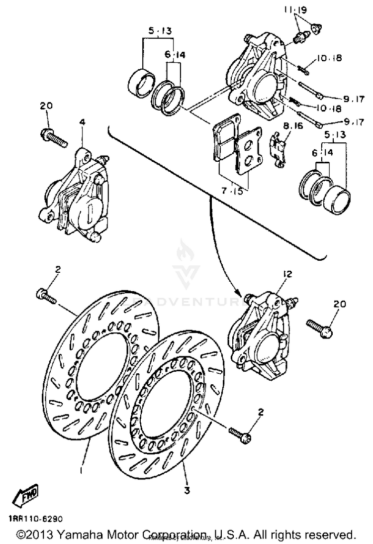 Front Brake Caliper Schematic