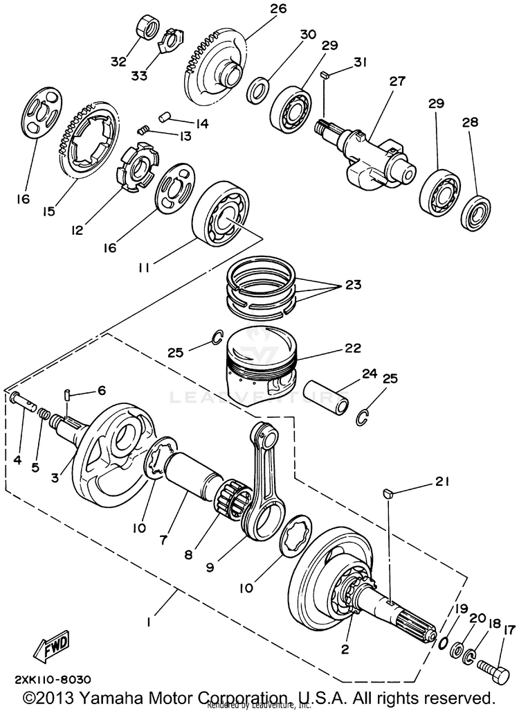 Crankshaft Piston Schematic