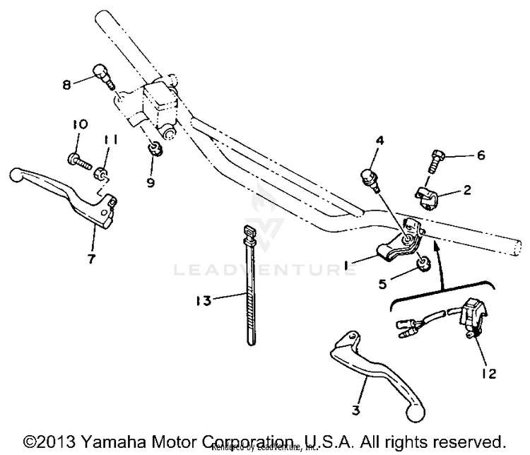 Handle Switch - Lever YZ250E1 - 1993 Schematic