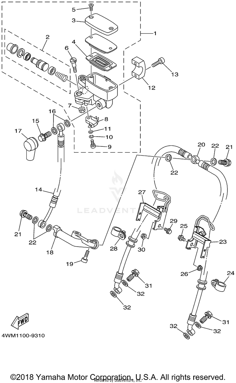Front Master Cylinder Schematic