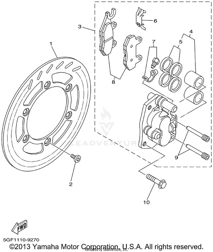 Front Brake Caliper Schematic