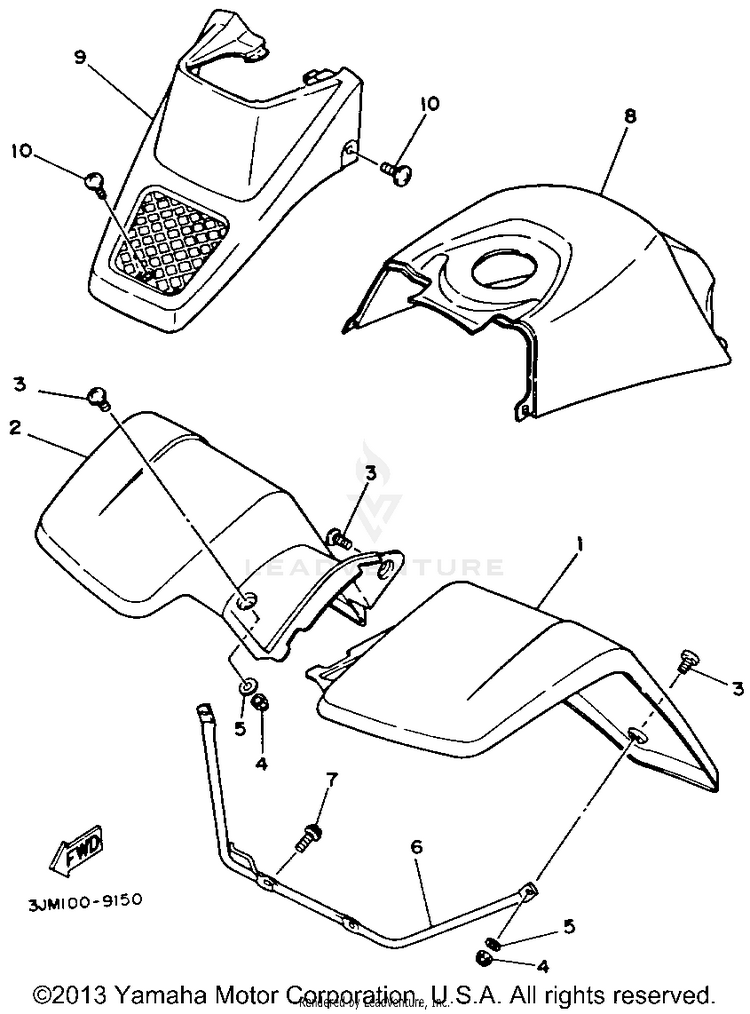 Front Fender BLASTER - YFS200D - 1992 Schematic