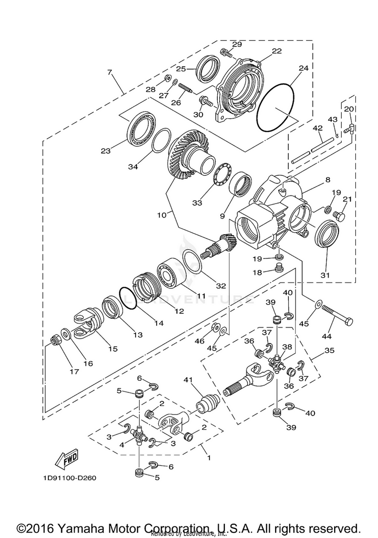 Drive Shaft KODIAK 450 4WD - YFM45FAV - 2006 Schematic