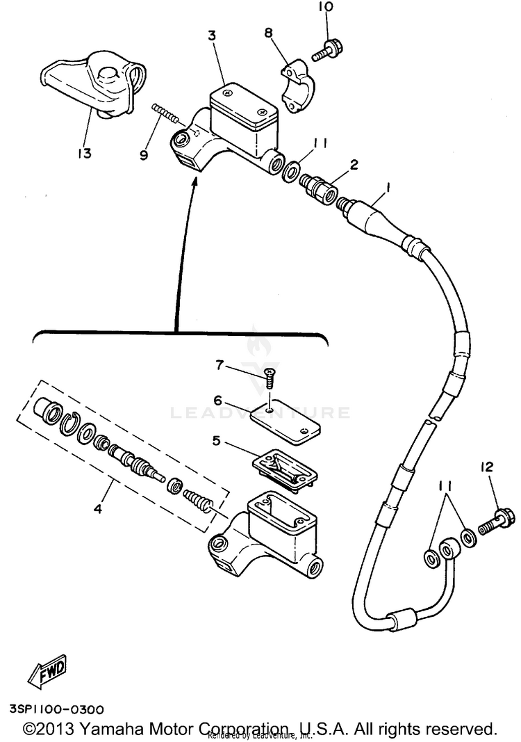 Front Master Cylinder Schematic