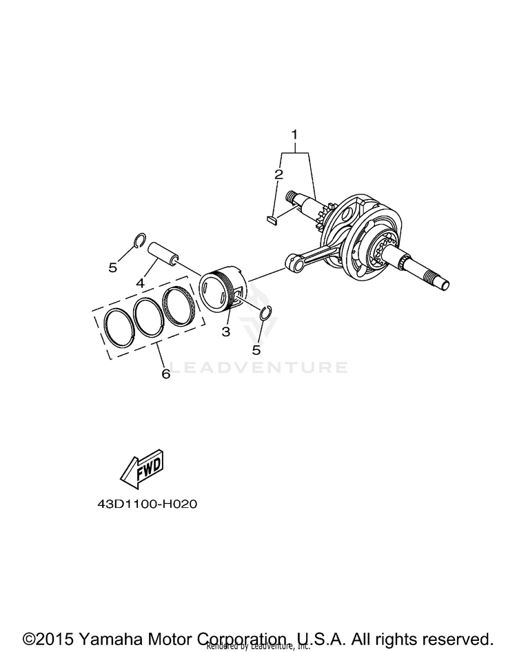 Crankshaft Piston RAPTOR 90 - YFM90RYB - 2009 Schematic