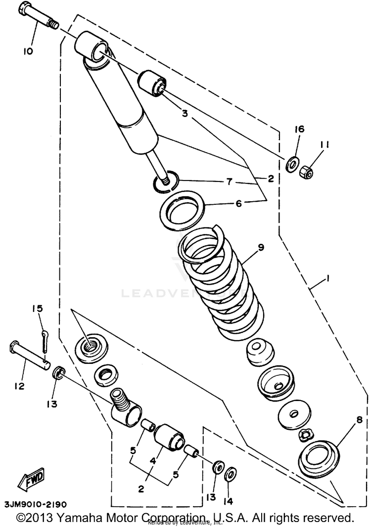 Rear Suspension BLASTER - YFS200F - 1994 Schematic