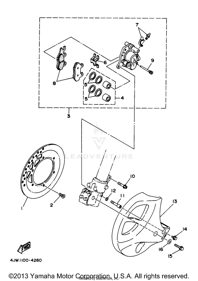 Front Brake Caliper Schematic