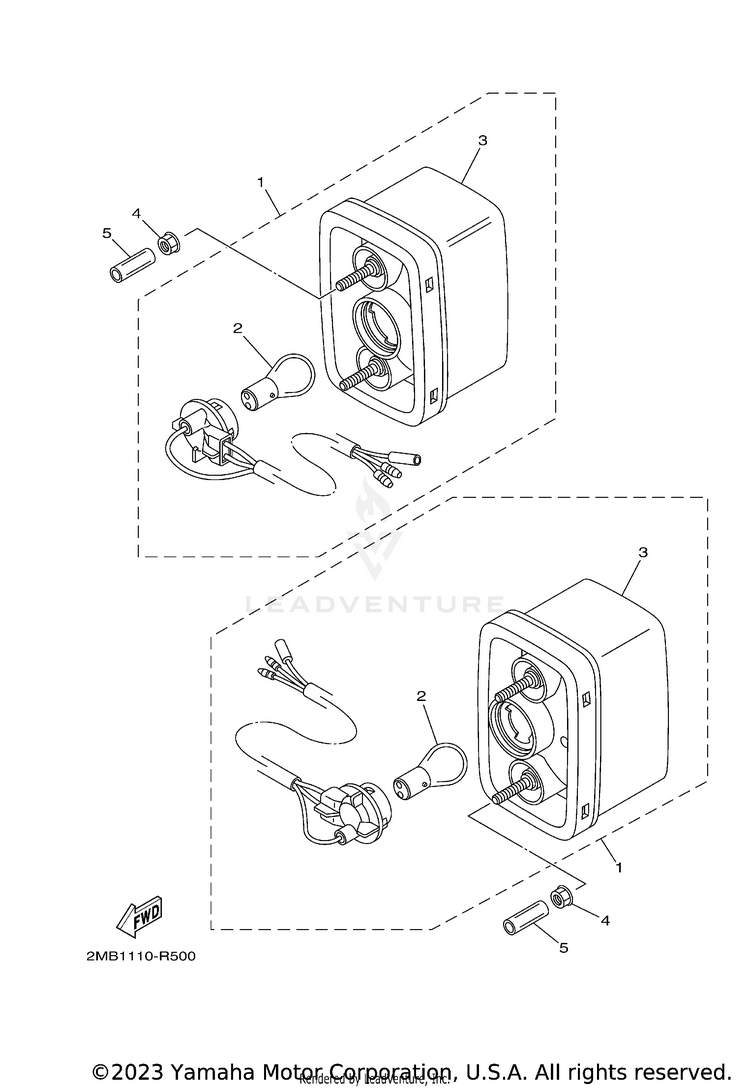 Taillight WOLVERINE - YXE70WDBHG - 2017 Schematic