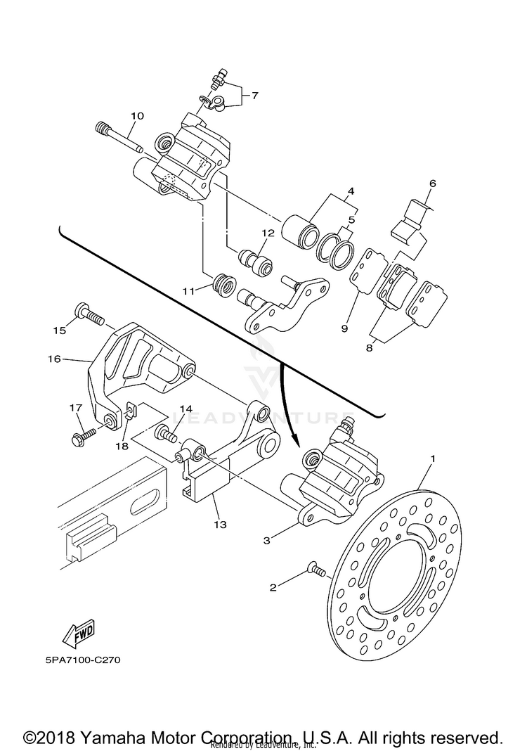 Rear Brake Caliper Schematic