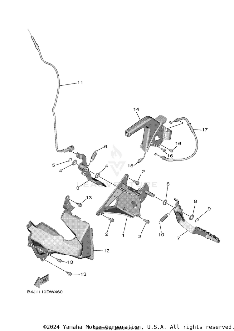 Pedal Wire WOLVERINE RMAX 2 - YXE10WPAMS - 2021 Schematic