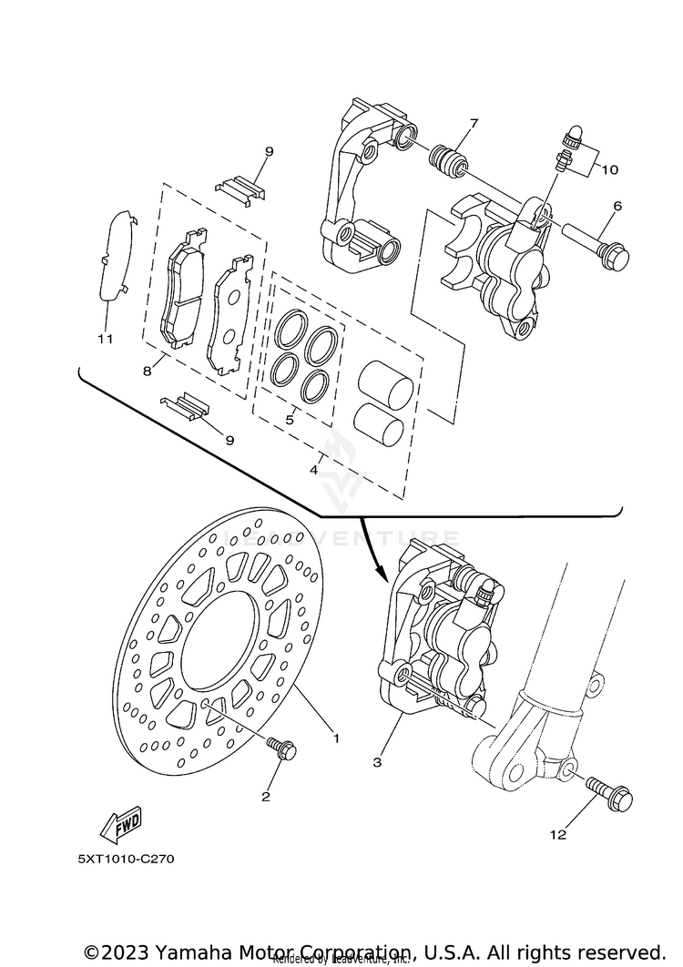 Front Brake Caliper Schematic