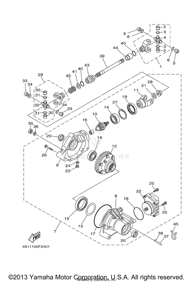 Front Differential BIG BEAR 400 4WD - YFM40FBYB - 2009 Schematic