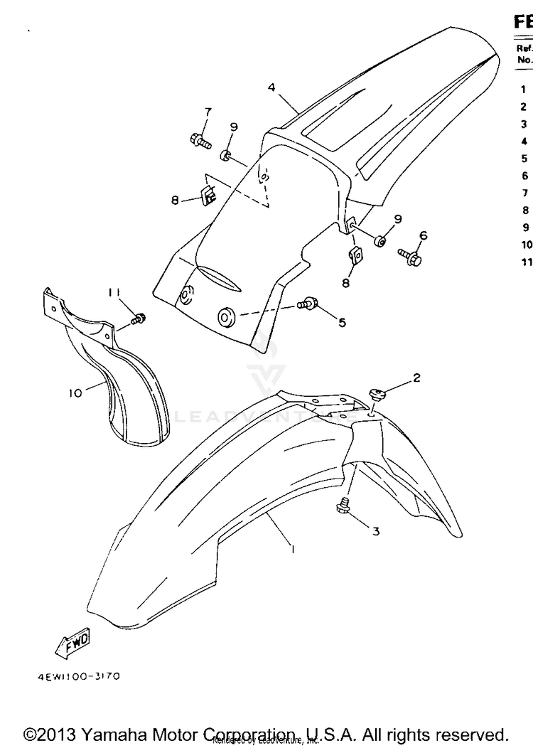 Fender YZ250E - 1993 Schematic