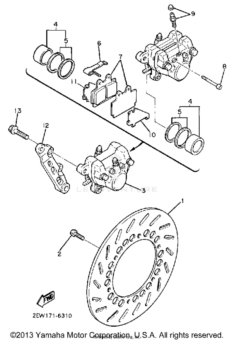 Rear Brake Caliper Schematic