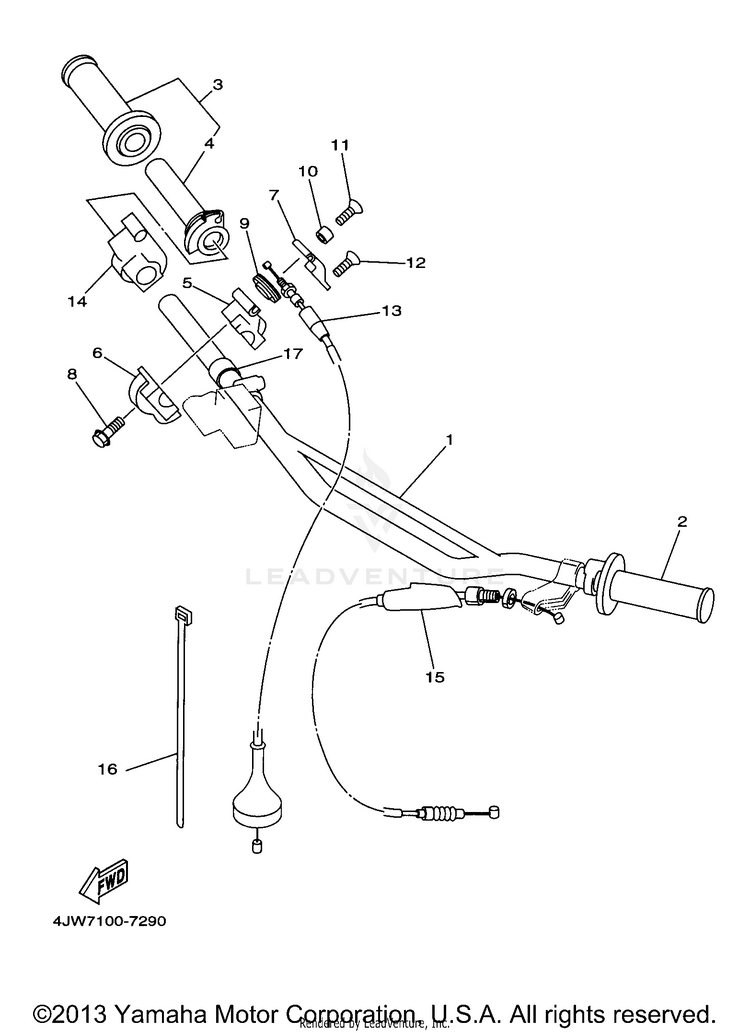 Steering Handle - Cable Schematic