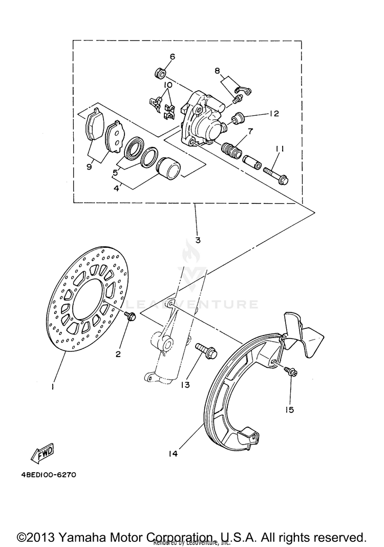 Front Brake Caliper Schematic