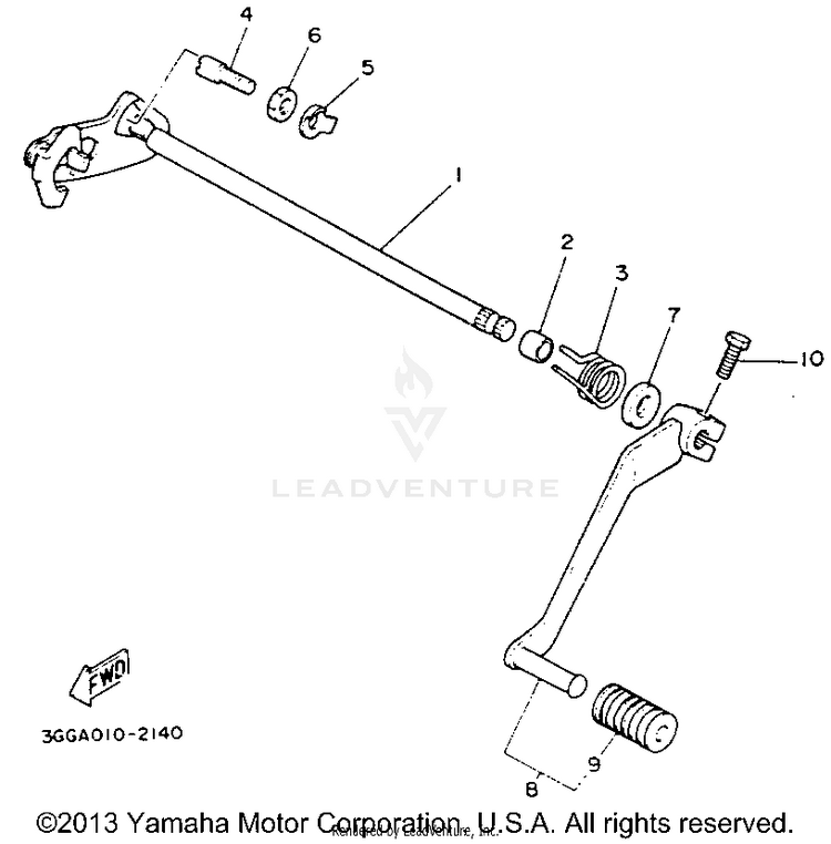 Shift Shaft BANSHEE - YFZ350E - 1993 Schematic