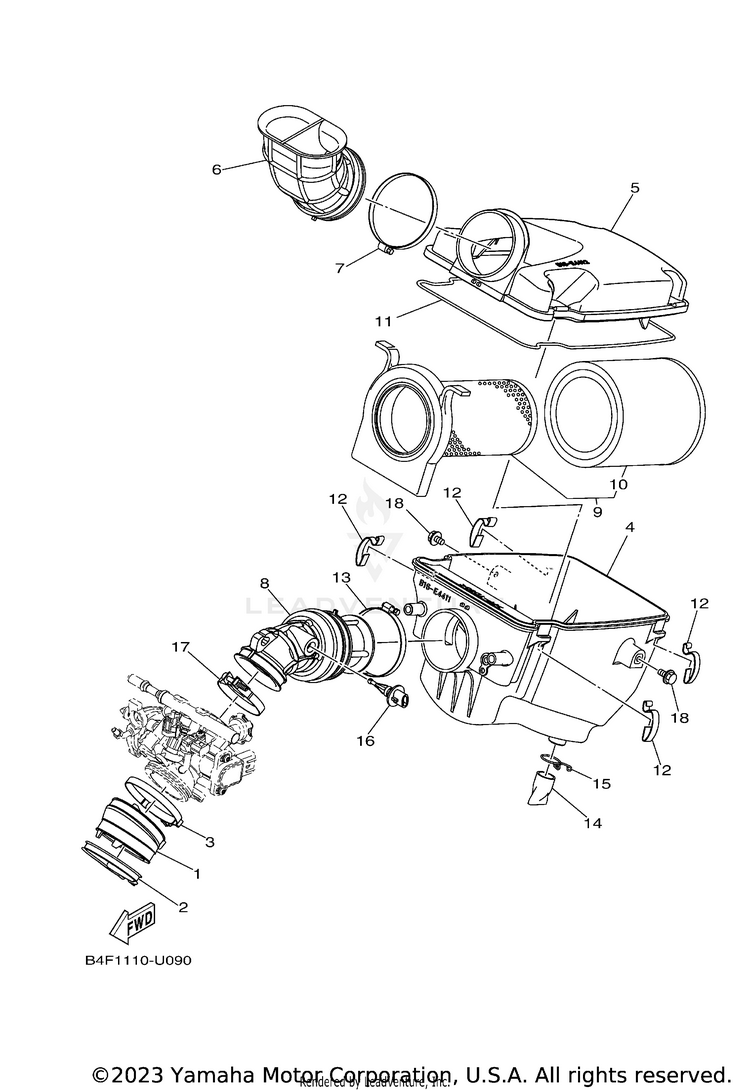 Intake KODIAK 700 EPS - YFM70KPAPG - 2023 Schematic