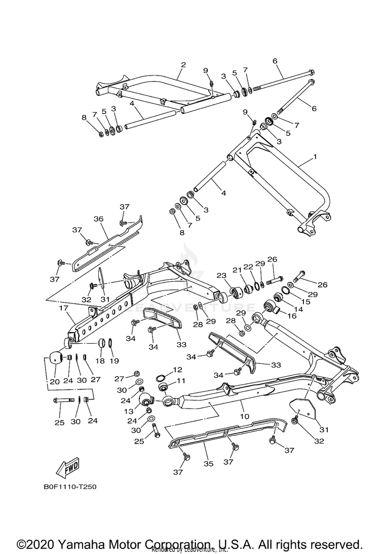Rear Arm YXZ1000R SS SE CAL - YXZ10YCCMW - 2021 Schematic