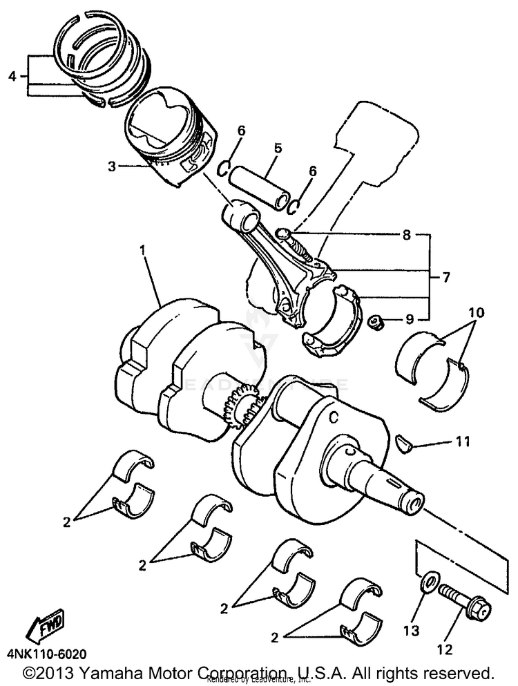 Crankshaft Piston Schematic