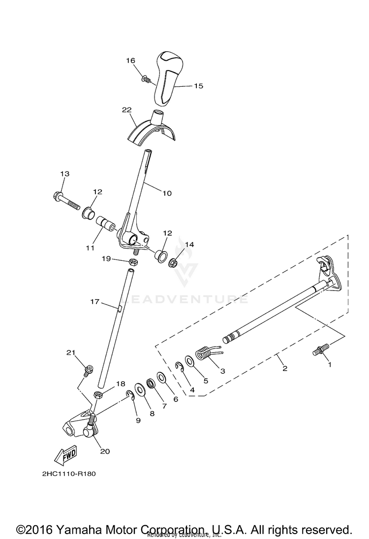 Shift Shaft YXZ1000R EPS - YXZ10YMXHO - 2017 Schematic