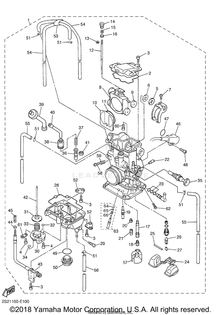 Carburetor YZ450F - YZ450FV - 2006 Schematic