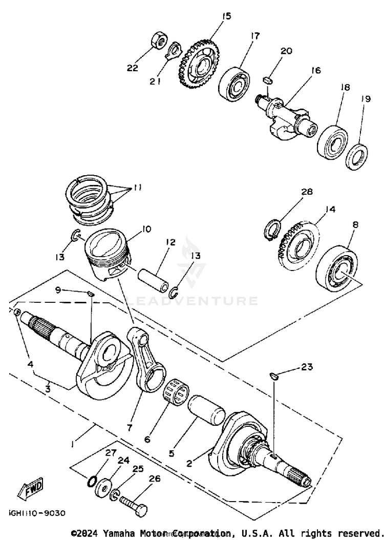 Crankshaft - Piston Schematic