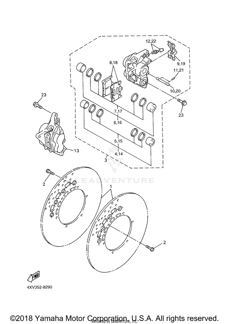 Front Brake Caliper Schematic
