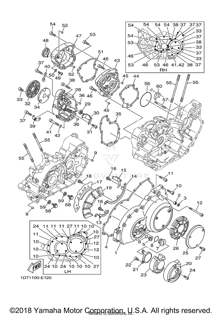 Crankcase Cover 1 ROADLINER S - XV19SXCR - 2008 Schematic