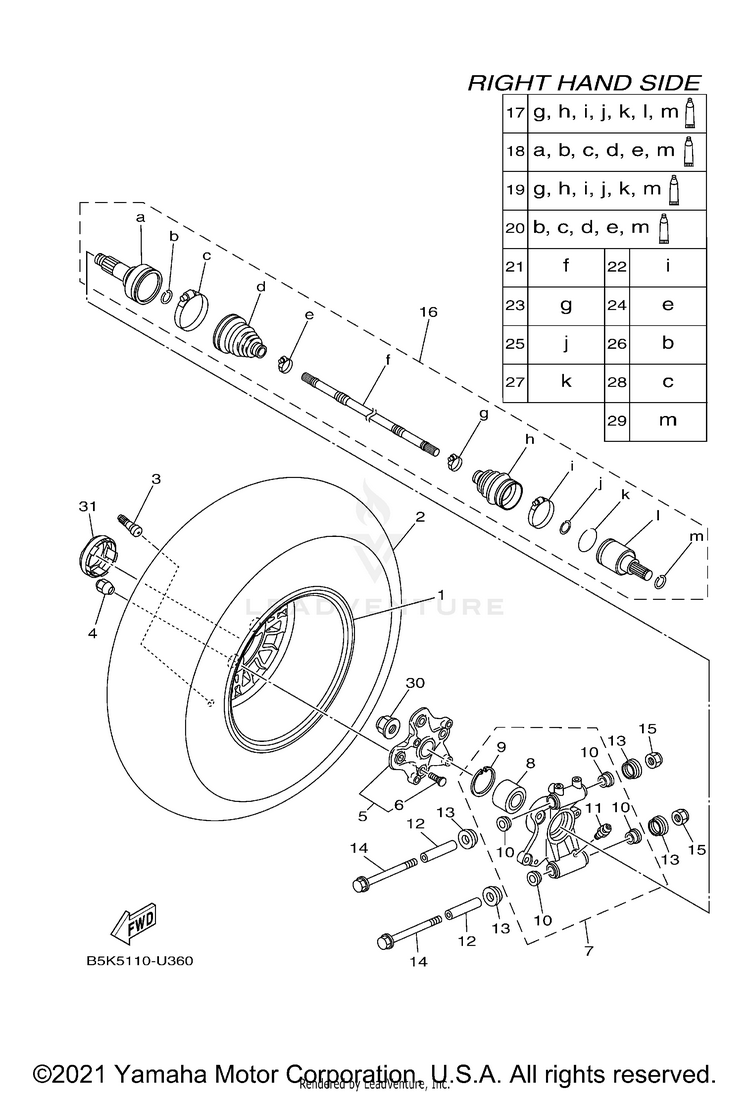 Rear Wheel 2 KODIAK 700 EPS HUNTI - YFM70KPHNY - 2022 Schematic