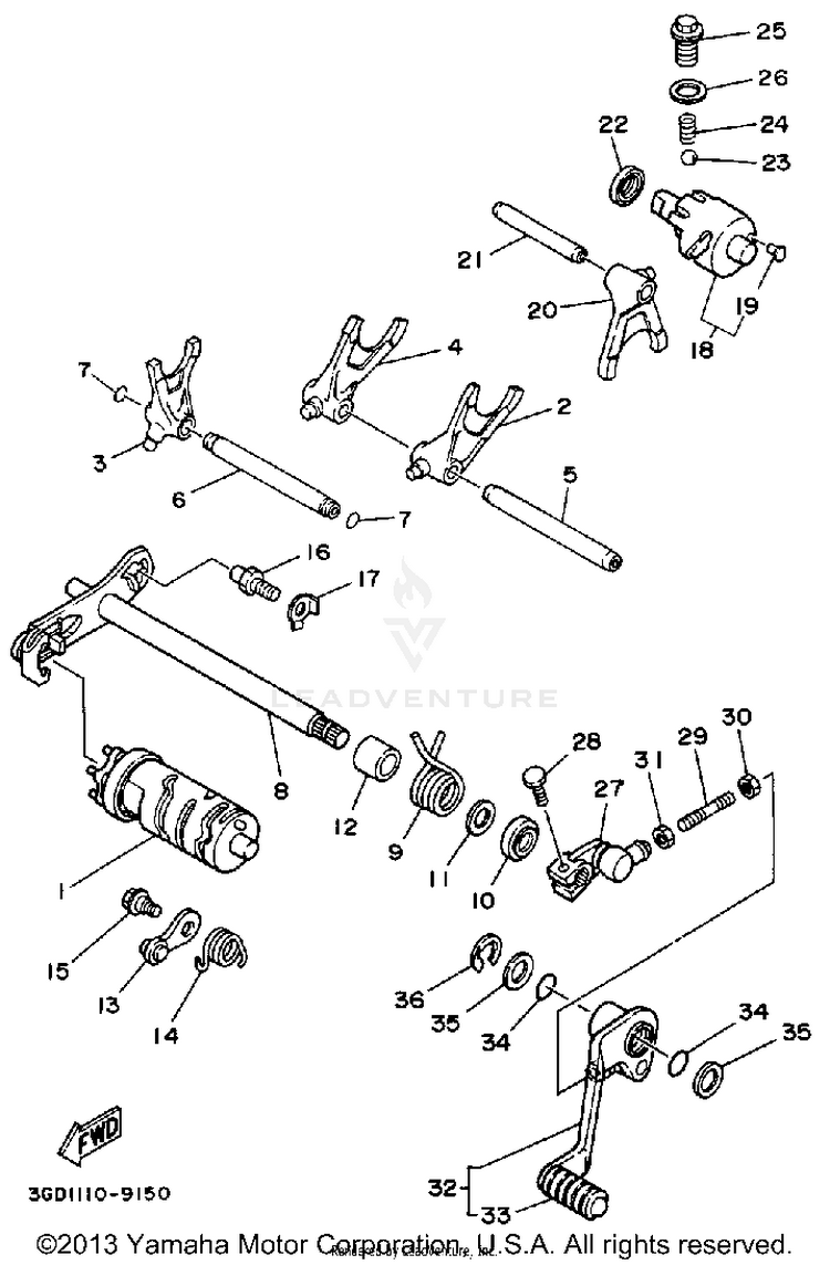 Shift Cam Fork Schematic