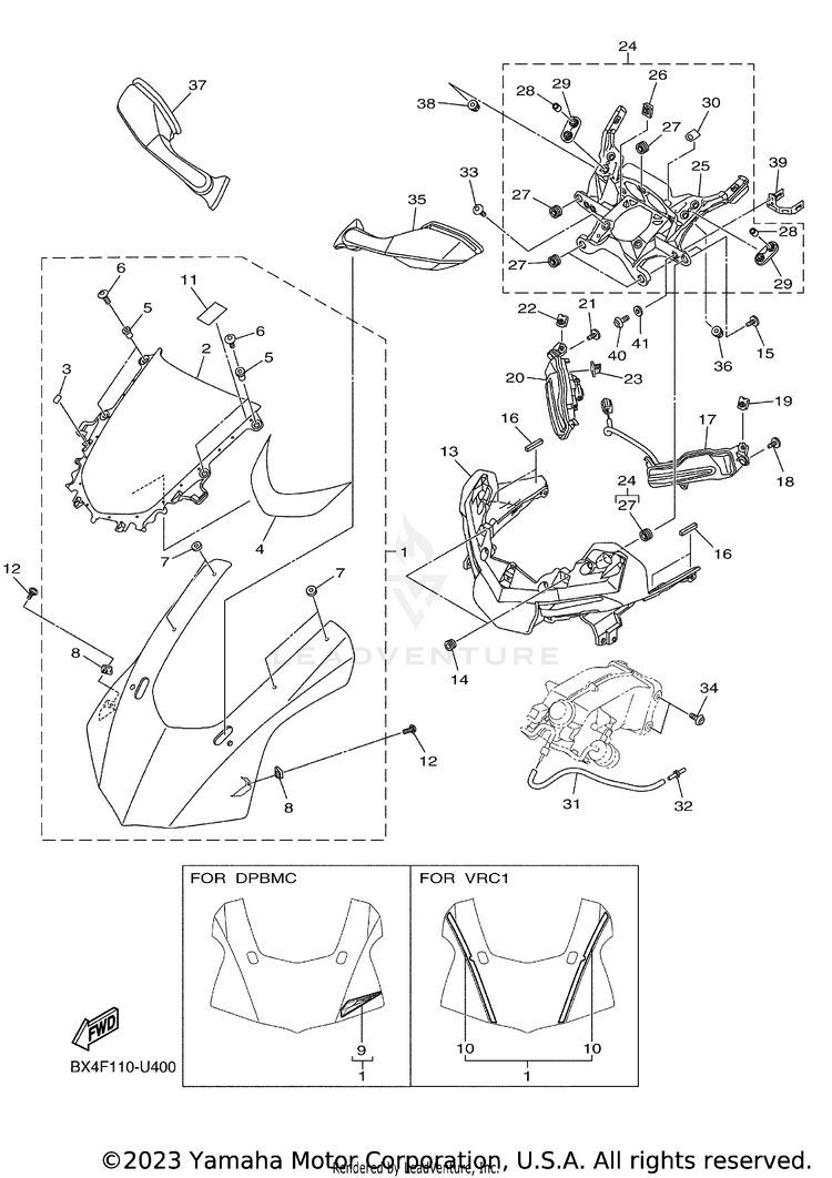 Cowling 1 YZFR1 - YZFR1K1CL - 2019 Schematic