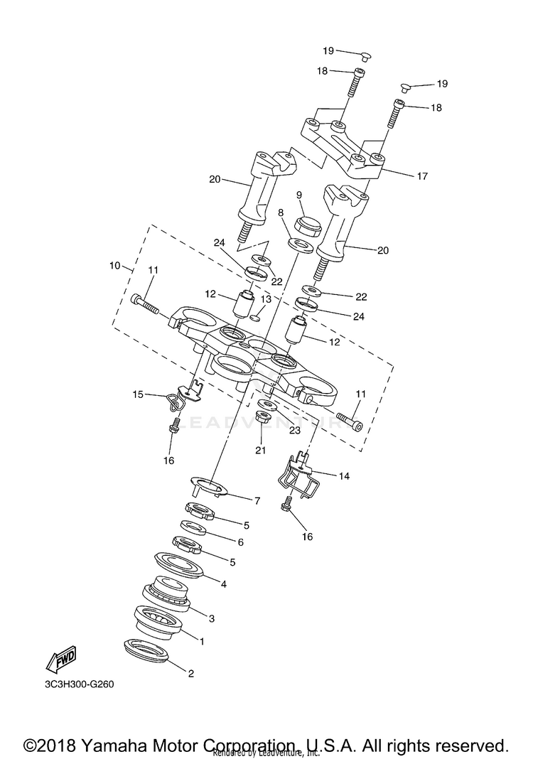 Steering FZ1 - FZS10ECW - 2014 Schematic