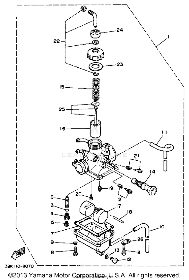 Carburetor ENDURO - DT50A - 1990 Schematic