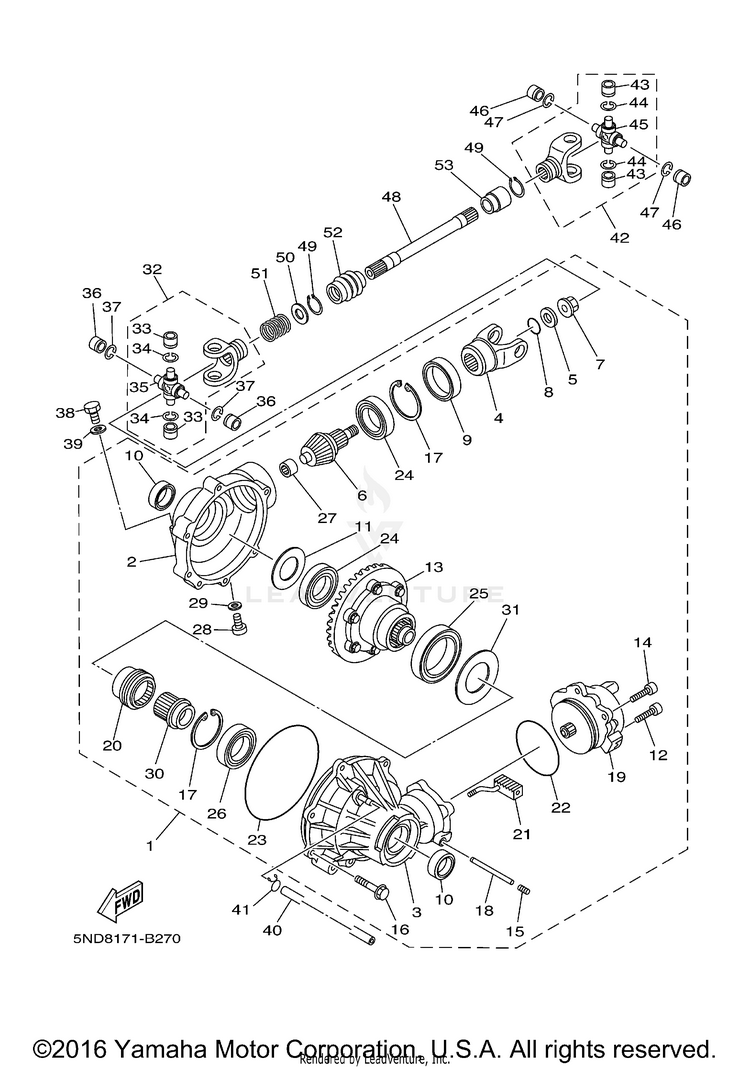 Front Differential KODIAK 450 4X4 HARDWOODS - YFM45FAHS - 2004 Schematic