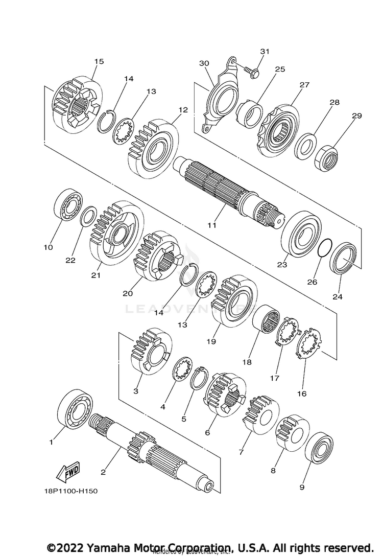 Transmission YFZ450R SE - YFZ45YSSNB - 2022 Schematic