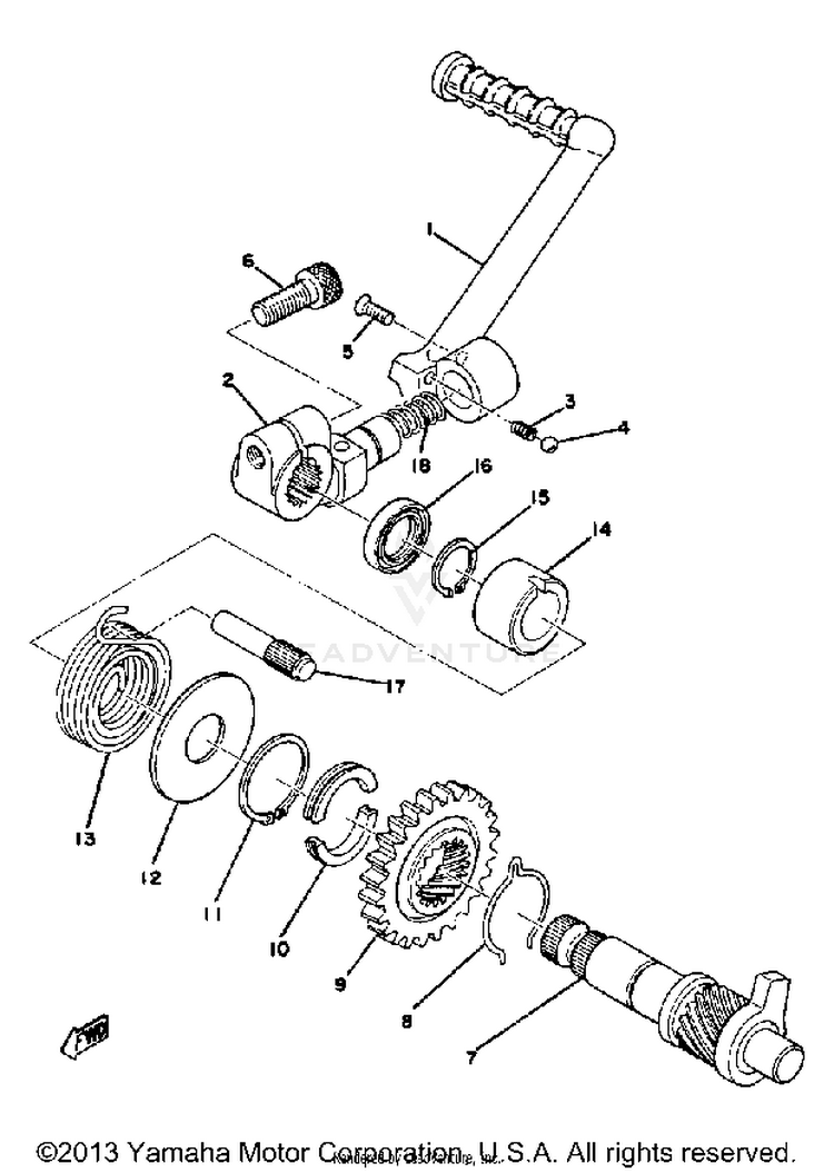 Kick - Starter Yz125c Schematic