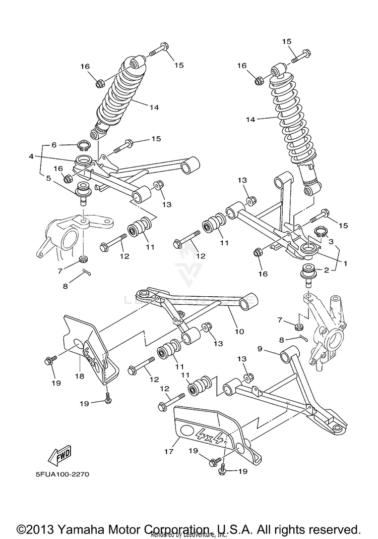 Front Suspension Wheel BIG BEAR 4WD - YFM400FWR - 2003 Schematic